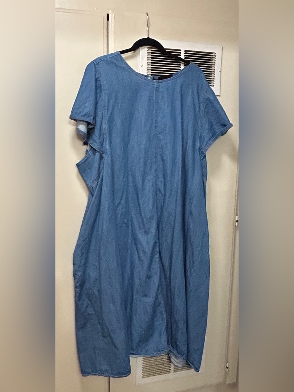 Lane Bryant Denim Flutter Sleeve A  Line Midi Dress 28
